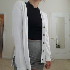 Lightweight White Cardigan with Buttons